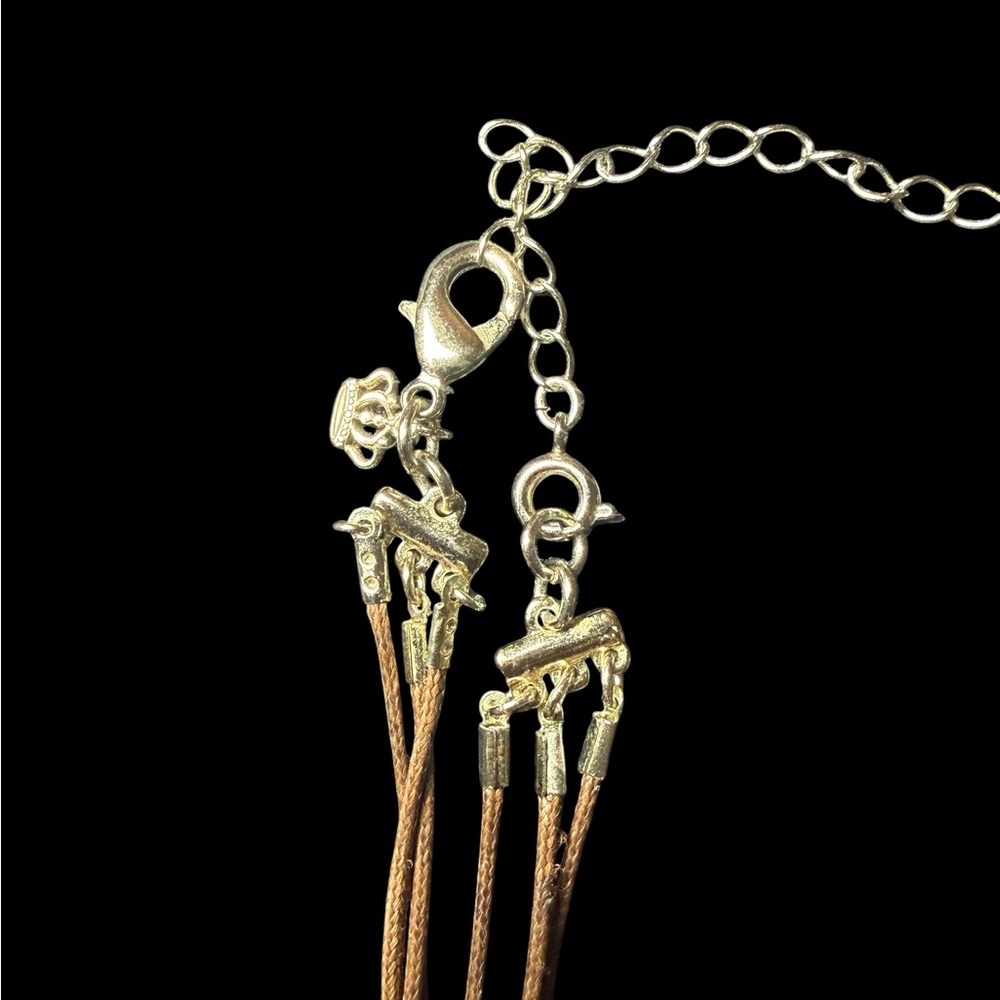 Layered Gold and Brown Coin Pendant Necklace - Women Jewelry - Picture 4 of 7